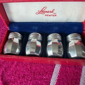 Leonard Pewter Salt and Pepper Shakers Set
